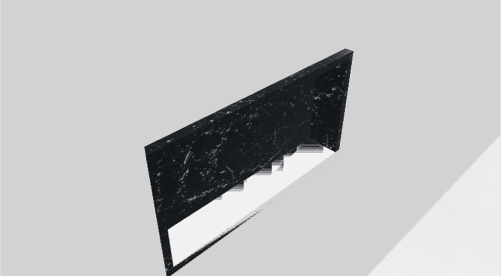 Editor 3D do LapidusCore: nicho embutido de pedra na parede, Mármore Nero Marquina em parede clara